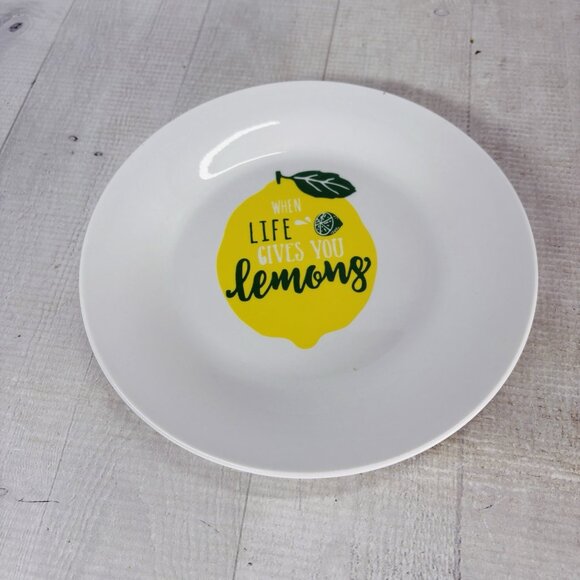 Old East Main WHEN LIFE GIVES YOU LEMONS White Ceramic Salad Plates Set Of 6 NEW - Picture 8 of 16